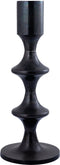 PTMD Taika Black Alu Round Candle Holder Tabs Low