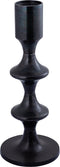 PTMD Taika Black Alu Round Candle Holder Tabs Low
