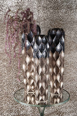 PTMD Tayson Ronde Bloempot - H75 x Ø20 cm - Keramiek - Zwart