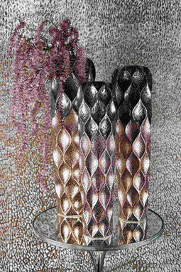 PTMD Tayson Ronde Bloempot - H85 x Ø24 cm - Keramiek - Zwart