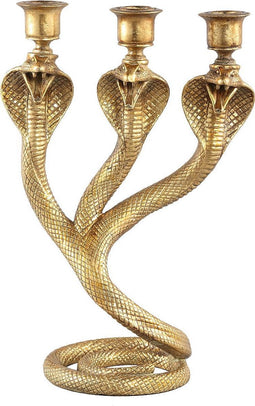 PTMD Thomas Kandelaar Slang - 22 x 13 x 33 cm - Poly - Goud