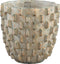 PTMD Timmy groene pot rond cement blok patroon maat in cm: 30 x 30 x 30 - Groen