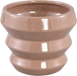 PTMD Tims Bloempot - 13 x 13 x 11 cm - Keramiek - Bruin