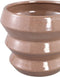 PTMD Tims Brown Glazed Ceramic Pot Ribbed Round XL