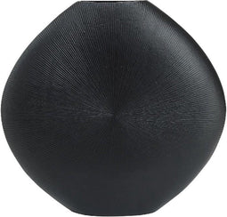 PTMD Tiro Black Aluminium Pot Oval Stripe Pattern