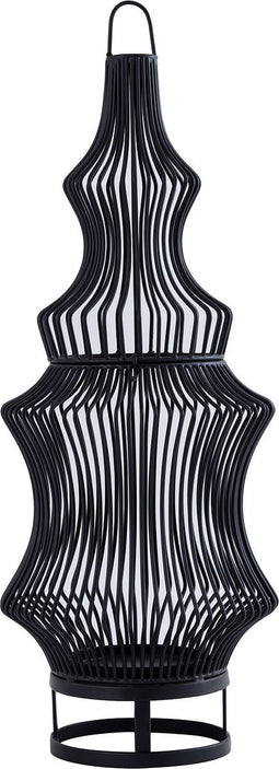 PTMD Tobin Black Iron Round Wired Shaped Lantern