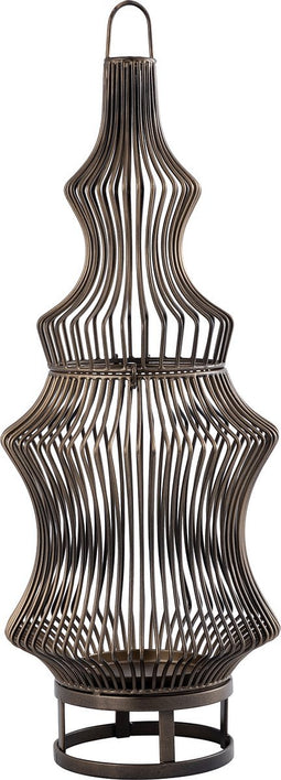 PTMD Tobin Brass Iron Round Wired Shaped Lantern