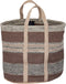 PTMD Toccara Brown jute round basket lines pattern L