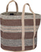 PTMD Toccara Brown jute round basket lines pattern L