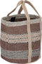PTMD Toccara Brown jute round basket lines pattern S