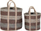 PTMD Toccara Brown jute round basket lines pattern S