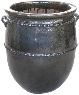 PTMD Tony Green Big Ceramic Jar Pot Round Low