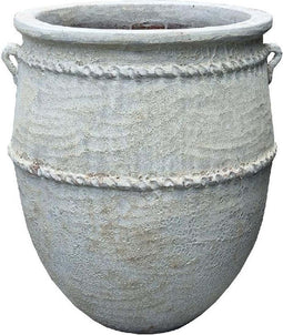 PTMD Tony Grey Big Ceramic Jar Pot Round Low