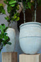 PTMD Tony Grey Big Ceramic Jar Pot Round Low