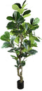 PTMD Tree Green Ficus Lyrata In Black Pot