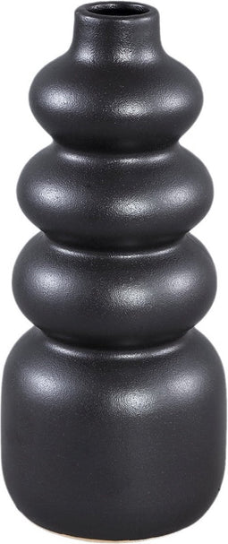 PTMD Trina Black Ceramic Pot Bubbly Shape S