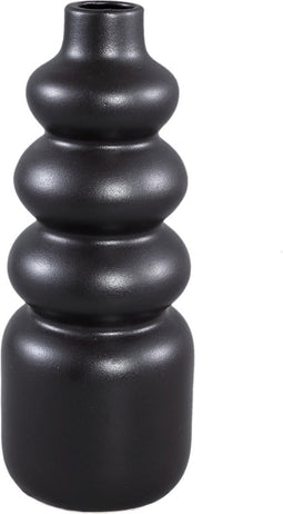PTMD Trina Vaas - 13 x 13 x 32 cm - Keramiek - Zwart