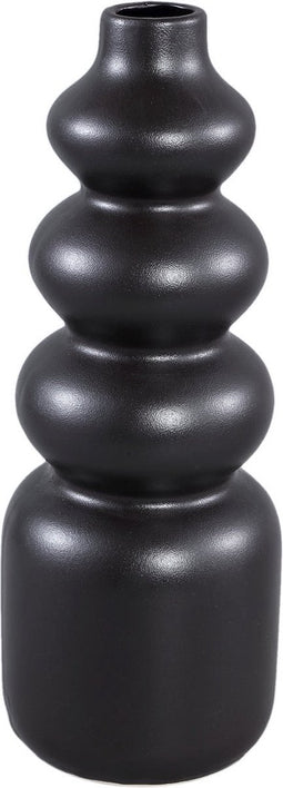 PTMD Trina Vaas - 15 x 15 x 37 cm - Keramiek - Zwart