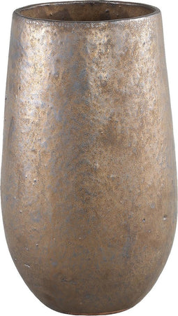 PTMD Tyla bruine pot keramiek rond glad hoog maat in cm: 21 x 21 x 37 - Bruin