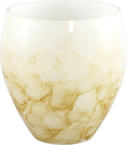PTMD Urish Windlicht - 14 x 14 x 14 cm - Glas - Geel