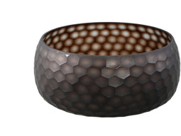 PTMD Vaas Eboney - 28x28x12 cm - Glas - Bruin