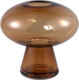 PTMD Vaas Minty - 17x17x16 cm - Glas - Bruin