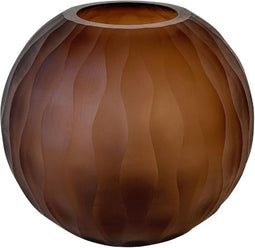 PTMD Vaas Mishan - 21x21x19 cm - Glas - Bruin