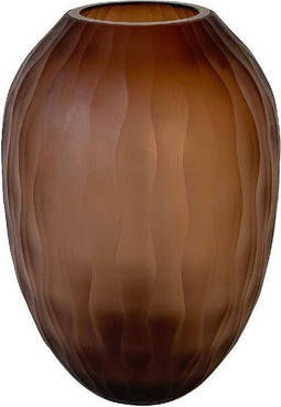PTMD Vaas Mishan - 21x21x29 cm - Glas - Bruin