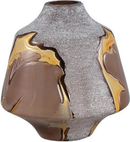 PTMD Vaas Nevil - 21x21x22 cm - Glas - Bruin