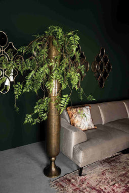 PTMD Vanisa Ronde Vaas - H154 x Ø30 cm - Aluminium - Goud