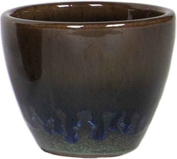 PTMD Vero Ronde Bloempot - H7,5 x Ø8,5 cm - Terracotta - Groen