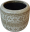 PTMD Vice Cream keramiek decoratie patroon pot rond maat in cm: 31 x 31 x 28 - Creme