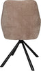 PTMD Vicky Velvet Stoelen - 60x62x88 cm - Lichtbruin - Set van 2