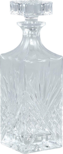 PTMD Vierkante Whisky Fles - 9 x 9 x 27cm - Kristal glas - Transparant