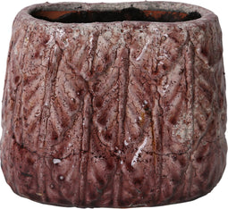 PTMD Vinny Ovale Bloempot - 16,5 x 10 x 13,5 cm - Geglazuurd keramiek - Roze