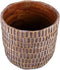 PTMD Vivienne Brown Cement Round Pot Rectangles XXL