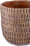 PTMD Vivienne Brown Cement Round Pot Rectangles XXL