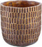 PTMD Vivienne Brown Cement Round Pot With Rectangles XL