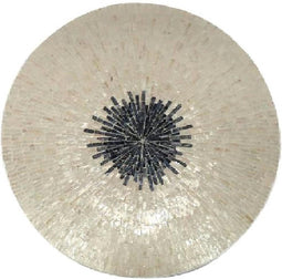 PTMD Vojtech White Round Poly Shell Bamboo Wall Panel M