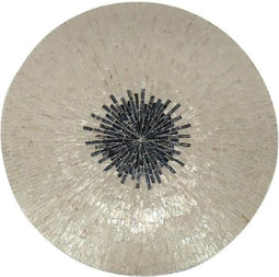 PTMD Vojtech White Round Poly Shell Bamboo Wall Panel S