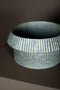 PTMD Vooda Grey Zinc Ribbed Low Pot Round Set Of 3