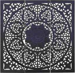 PTMD Wandpaneel Sina - 180x2x180 cm - Hout - Zwart