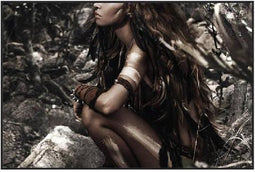 PTMD Wandpaneel Warrior Of Nature - 120x3x80 cm - Glas - Bruin