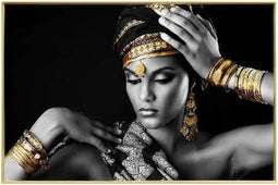 PTMD Wandpaneel Woman Pose - 120x3x80 cm - Glas - Zwart