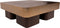 PTMD Warren Coffee Table 90x90x31 brown wood gold metal