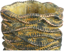 PTMD Waves Bloempot - 19 x 19 x 37 cm - Cement - Bruin