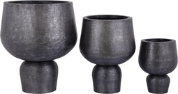 PTMD Wayan Black Brushed Aluminum Pot With Base SV3