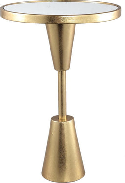 PTMD Welinda Bijzettafel - H60 x Ø40 cm - IJzer - Goud - Spiegelblad