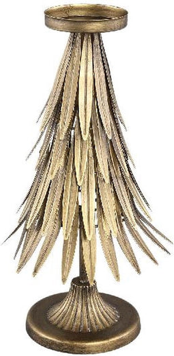 PTMD Wellz Kandelaar Kerst - H37 x Ø21 cm - Metaal - Goud