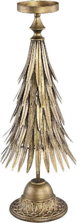 PTMD Wellz Kandelaar Kerst - H56 x Ø22 cm - Metaal - Goud